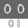 Swarovski Faceted Oval Fancy Stone 4137 - 15x11mm - Silver Shade