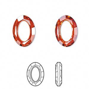 Swarovski Faceted Oval Fancy Stone 4137 - 15x11mm - Red Magma