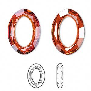 Swarovski Faceted Oval Fancy Stone 4137 - 22x16mm - Red Magma