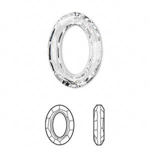 Swarovski Faceted Oval Fancy Stone 4137 - 22x16mm - Silver Shade