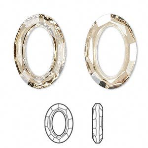 Swarovski Faceted Oval Fancy Stone 4137 - 22x16mm - Golden Shadow