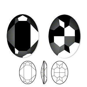 Swarovski Faceted Oval Fancy Stone 4127 - 30x22mm - Jet