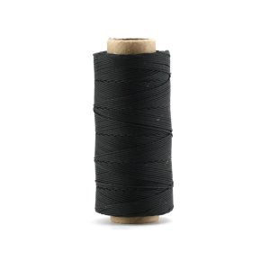 Macramé-koord Polyester 0.5mm - Black - 1 meter - 1050486