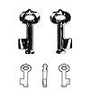 Swarovski Faceted Key Pendant 6919 - 50mm - Silver Night