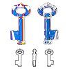 Swarovski Faceted Key Pendant 6919 - 50mm - Crystal AB
