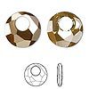 Swarovski Faceted Victory Pendant 6041 - 28mm - Bronze Shade