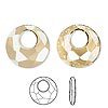 Swarovski Faceted Victory Pendant 6041 - 18mm - Golden Shadow