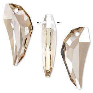 Swarovski Faceted Pegasus Pendant 6150 - 30x14mm - Golden Shadow