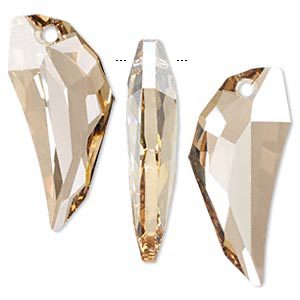 Swarovski Faceted Pegasus Pendant 6150 - 50x24mm - Golden Shadow