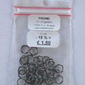 PROMO - Ringetjes Enkel 7mm - Black - 35stuks