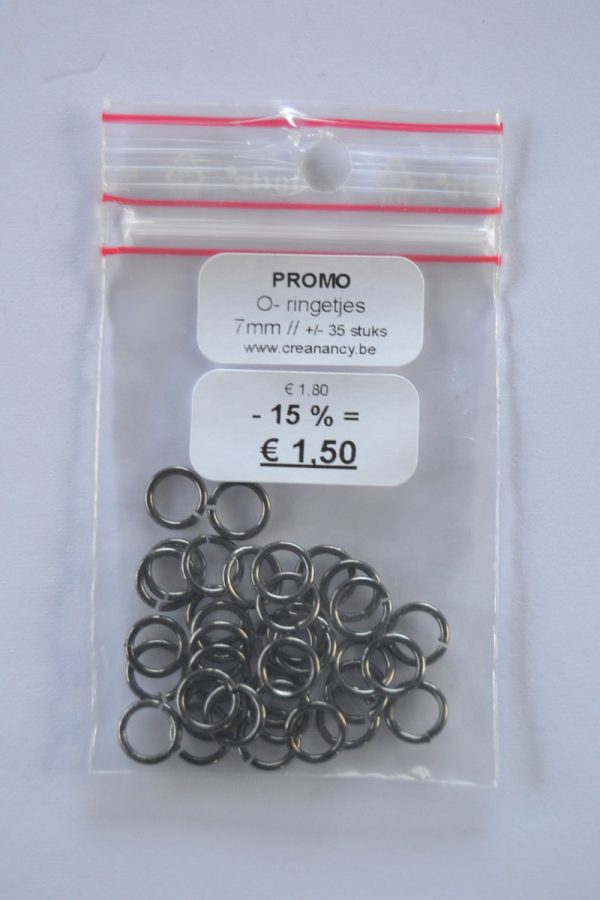 PROMO - Ringetjes Enkel 7mm - Black - 35stuks