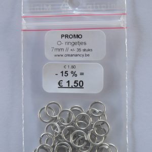 PROMO - Ringetjes Enkel 7mm - Old Silver - 35stuks