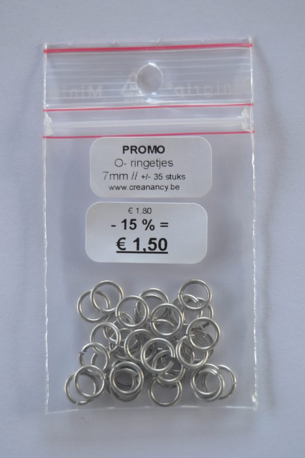 PROMO - Ringetjes Enkel 7mm - Old Silver - 35stuks