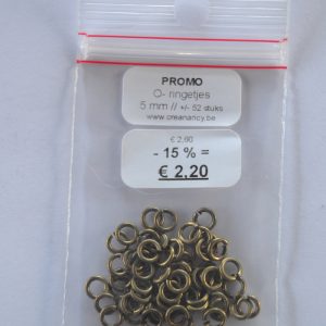 PROMO - Ringetjes Enkel 5mm - Old Gold - 52stuks