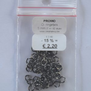 PROMO - Ringetjes Enkel 5mm - Black - 52stuks