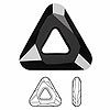 Swarovski Faceted Organic Cosmic Triangle Fancy Stone 4737 - 30mm - Jet
