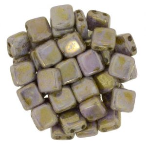 Tile beads 6 x 6mm - Luster Opaque Gold Smoky Topaz - 250-66-P15695