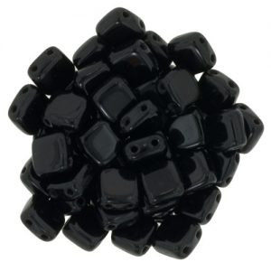 Tile beads 6 x 6mm - Jet - 250-66-2398