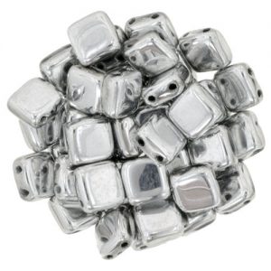 Tile beads 6 x 6mm - Silver - 250-66-27000