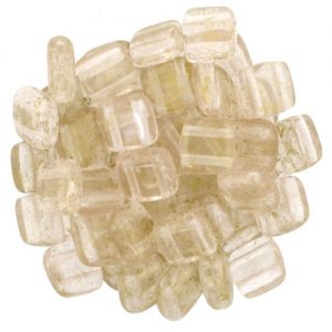 Tile beads 6 x 6mm - Gold Marbled Rosaline - 250-66-GM7010