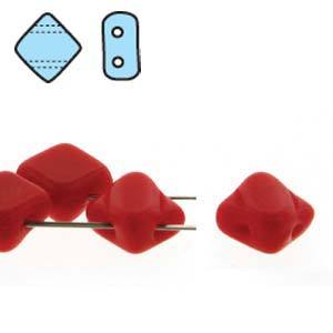 Silky-bead 2hole - Opaque Red - 206-93190