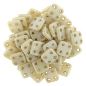 Quadra Tile beads 6 x 6mm - Opaque Luster Champagne - 387-06-P14413