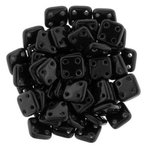 Quadra Tile beads 6 x 6mm - Jet - 387-06-2398