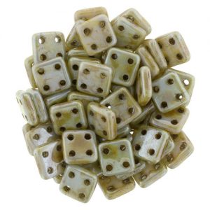 Quadra Tile beads 6 x 6mm - Opaque Ultra Luster Green - 387-06-P65455
