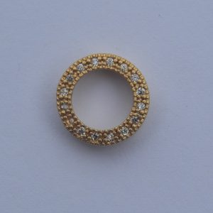 Ringetje verguld met strass 10x2mm