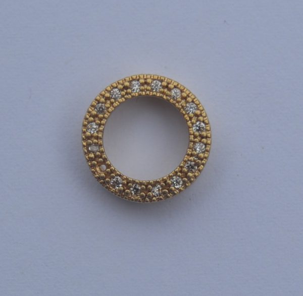 Ringetje verguld met strass 10x2mm