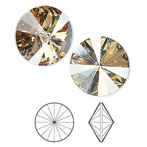 Rivoli 18mm - Golden Shadow Foil Back