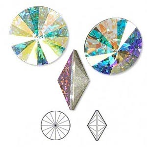 Rivoli 18mm - Crystal AB Foil Back