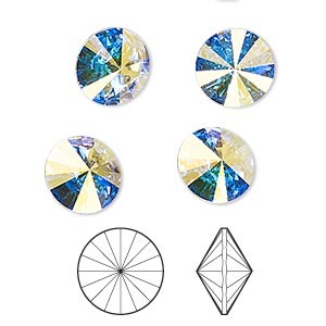 Rivoli 10mm - Crystal AB Foil Back