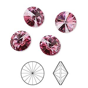 Rivoli 10mm - Rose Foil Back