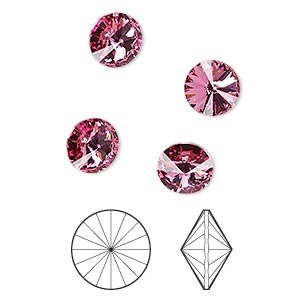 Rivoli 8mm - Rose Foil Back