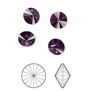 Rivoli 8mm - Amethyst Foil Back