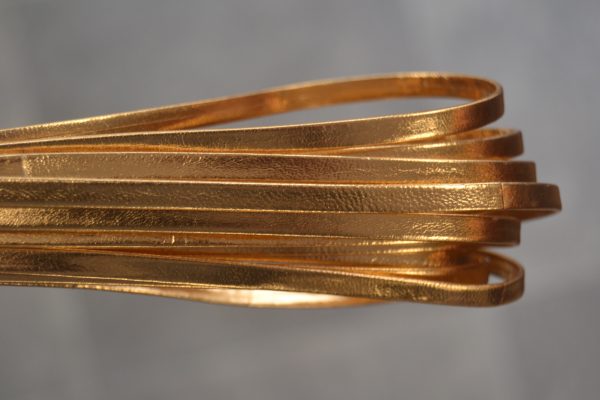 Plat leder 5mm - Gold Rose Lamina - PROMOTIE