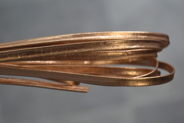 Plat leder 5mm - Rose Gold Shiny - PROMOTIE