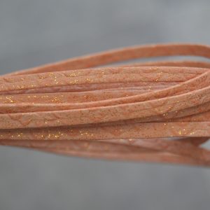 Plat leder 5mm - Snake Patch Style - Old Pink - PROMOTIE