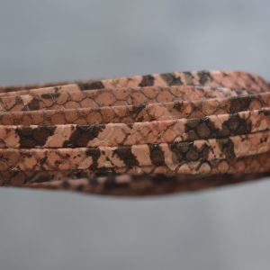 Plat leder 5mm - Python Old Rose - PROMOTIE