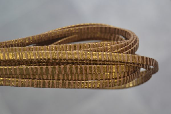 Plat leder 5mm - Folden Spyral Style Gold - PROMOTIE