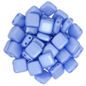 Tile beads 6 x 6mm - Pearl Coated Baby Blue - 25015