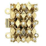 Klikslot 3-ogen - 20x13mm - 23k Gold Plated - 13440-03-01-00-001 !! NU - 30% !!