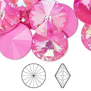 Rivoli 18mm - Rose Foil Back