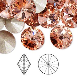 Rivoli 14mm - Peach Foil Back