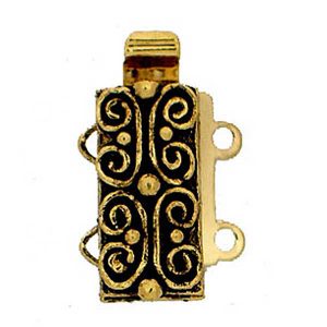 Klikslot 2-ogen - 13x6mm - 23k Gold Plated - 13495-02-26-00-000