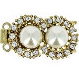 Klikslot Parels 2-ogen - 23x12mm - 23k Gold Plated - 13543-02-01-0n-a00