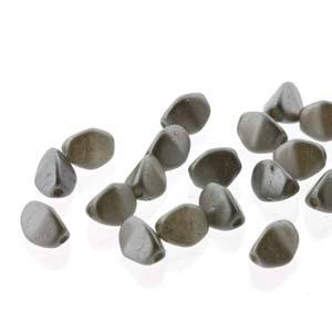 Pinch Bead 5 x 3mm Pastel Light Grey Silver - 05-25028