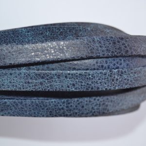 Plat leder 10mm -  Snake Blue - PROMOTIE