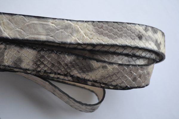 Plat leder 20mm - Snake Grey - PROMOTIE